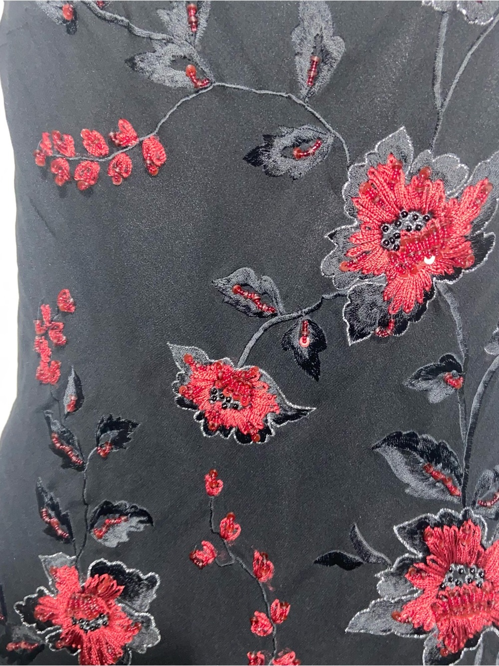 Sue Wong Nocturne Dress Sz 8 Silk Beaded Handkerchief Hem Whimsigoth Fairy Vtg - Picture 11 of 14